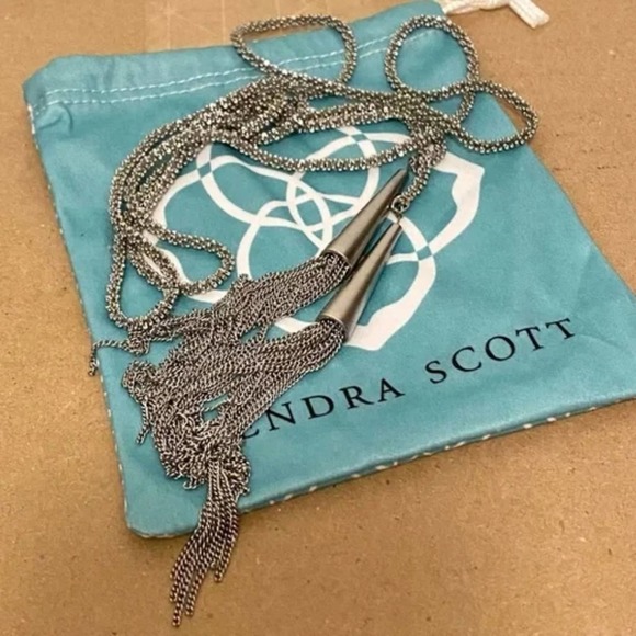 Kendra Scott Phara tassel lariat necklace silver - Picture 2 of 6
